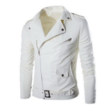 Load image into Gallery viewer, 2019 Men Faux Leather Jackets Autumn Fashion Steampunk Gothic Turn Down Collar Motorcycle Jackets Male Zippers Leather Coat 3XL