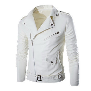 2019 Men Faux Leather Jackets Autumn Fashion Steampunk Gothic Turn Down Collar Motorcycle Jackets Male Zippers Leather Coat 3XL