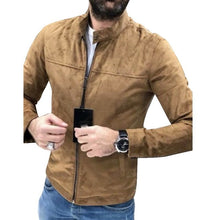 Load image into Gallery viewer, SFIT brand autumn motorcycle Suede jacket men leather jackets jaqueta de couro masculina mens leather coats Zipper Man Outerwear