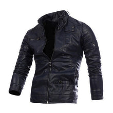 Load image into Gallery viewer, MoneRffi New Men&#39;s Leather Jackets Motorcycle PU Jacket Male Autumn Casual Leather Coats Slim Fit Mens Brand Clothing 2019 Coat